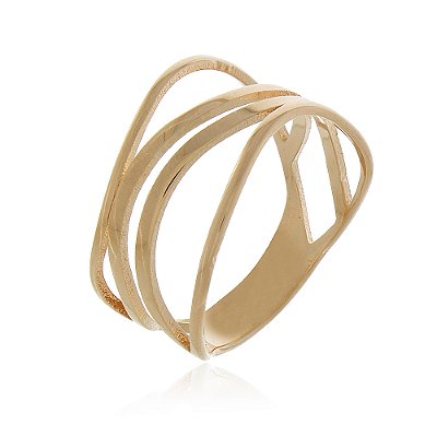 Anel vazado folheado a ouro 18k