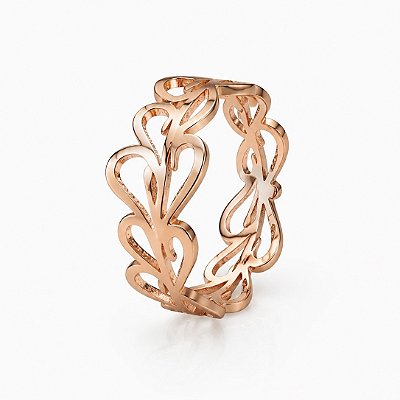 Anel vazado folheado a ouro 18k
