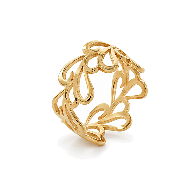 Anel vazado folheado a ouro 18k