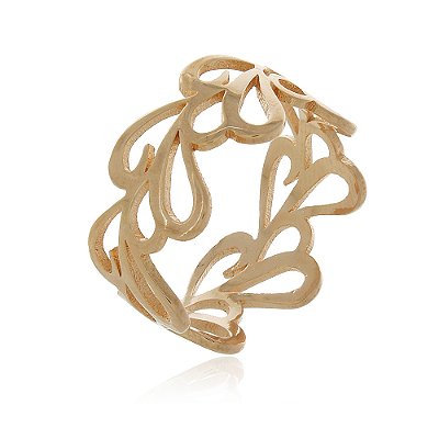 Anel vazado folheado a ouro 18k