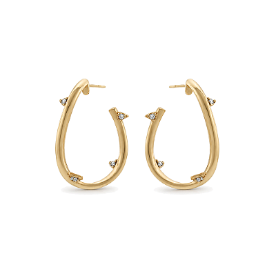 Argola com zircônias folheada a ouro 18k
