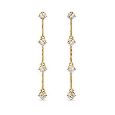 Brinco com zircônias folheado a ouro 18k
