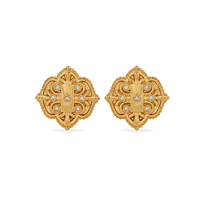 Brinco com zircônias folheado a ouro 18k