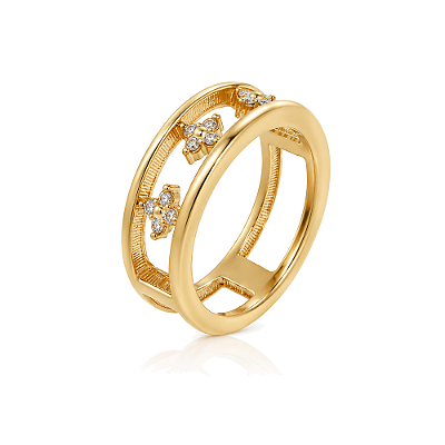 Anel vazado folheado a ouro 18k
