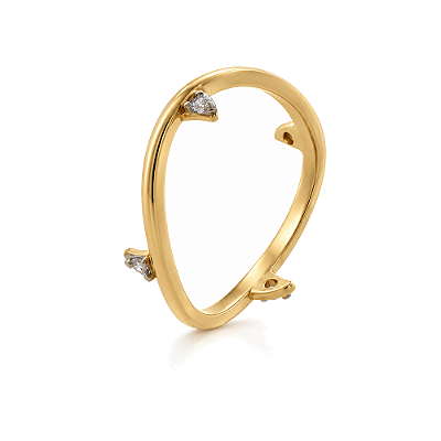 Anel ganchos folheado a ouro 18k