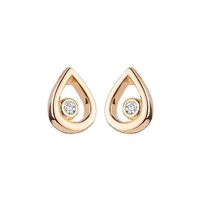 BRINCO GOTA VAZADA COM BRILHANTE OURO 18K AU74/8/20