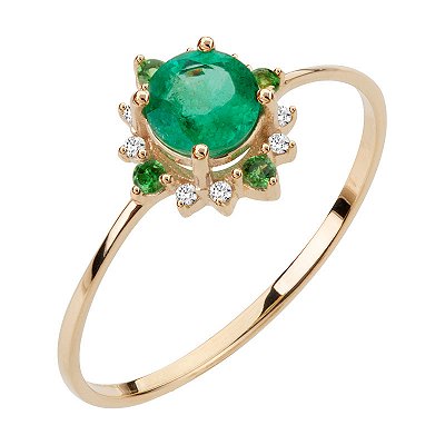 Anel com Savorita e Brilhantes Ouro 18k  AU 74/21/00