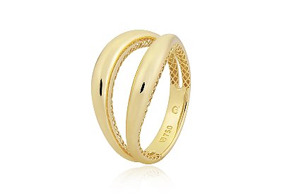 Anel dulplo em ouro 18k AU 21/16/20