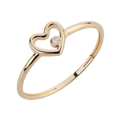 Anel coração com Brilhantes em ouro 18k AU74/7/30