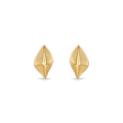 Brinco orgânico folheado a ouro 18k