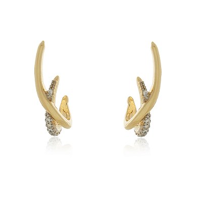 BRINCO CRAVEJADO COM ZIRCONIAS FOLHEADO A OURO 18K
