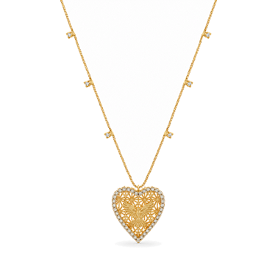 Gargantilha Divino Espírito Santo folheada a ouro 18k