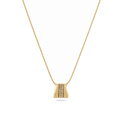 Gargantilha com zircônias folheada a ouro 18k