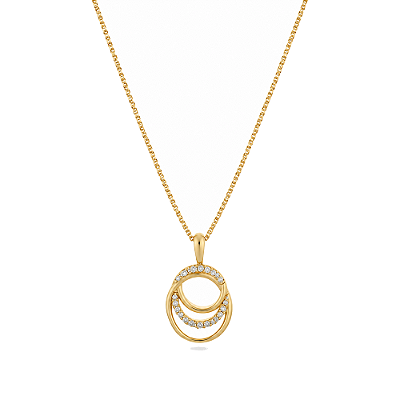 Gargantilha com zircônias folheada a ouro 18k