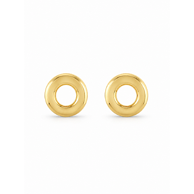 Brinco círculo vazado folheado a ouro 18k