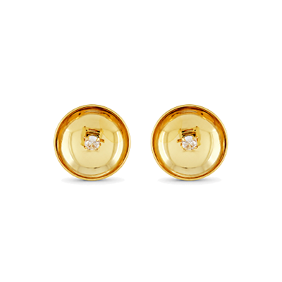 Brinco com zircônia folheado a ouro 18k