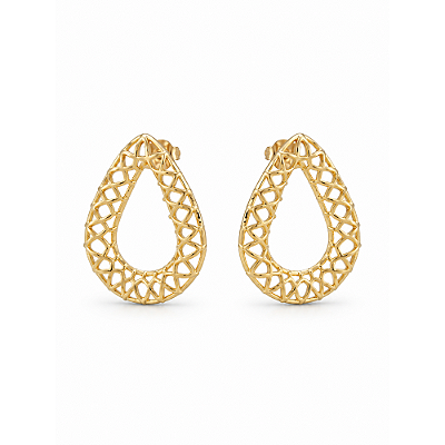 Brinco gota média folheado a ouro 18k