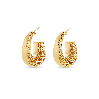 Argola telada folheada a ouro 18k