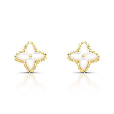 BRINCO TREVO MADRE PÉROLA OURO 18K AU91/10/60