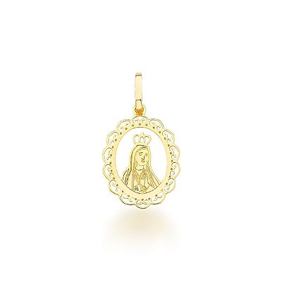 PINGENTE MEDALHA NOSSA SENHORA APARECIDA OURO 18K AU91/2/70