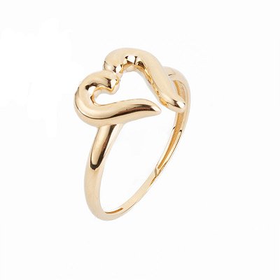 Anel coração aberto em ouro 18k AU74/11/50