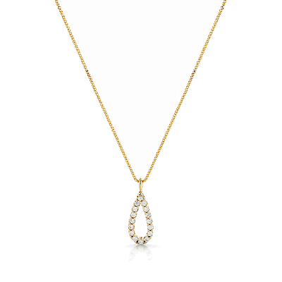 Gargantilha gota com zircônia folheado a ouro 18k
