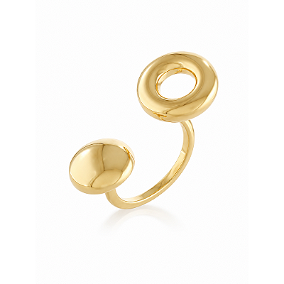 Anel duplo folheado a ouro 18k
