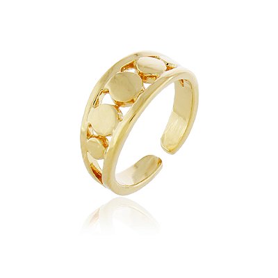 ANEL TRABALHADO DEDINHO REGULÁVEL FOLHEADO A OURO 18K