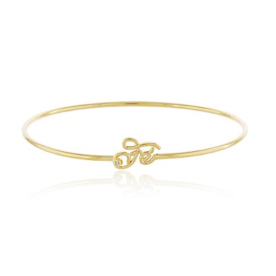 BRACELETE FINO COM NOME FÉ FOLHEADO A OURO 18K