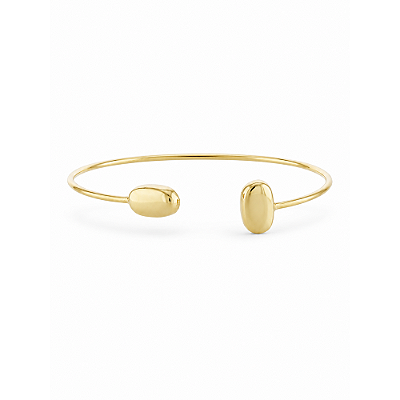 Bracelete ponta ovais folheado a ouro 18k
