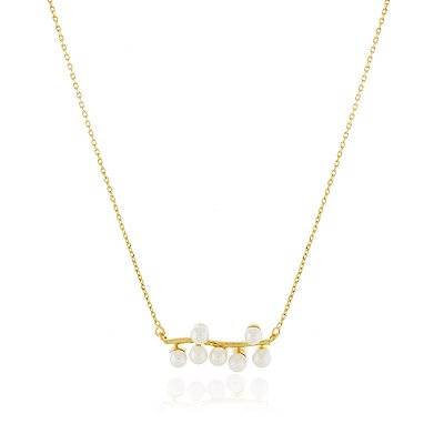 GARGANTILHA PÉROLA FOLHEADO A OURO 18K