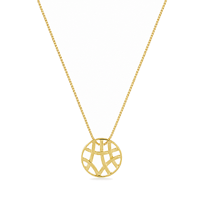 Gargantilha trabalhada folheada a ouro 18k