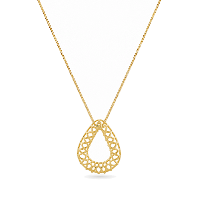 Gargantilha gota vazada folheada a ouro 18k