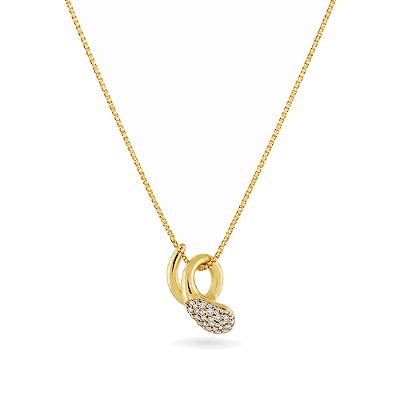 Gargantilha cravejada com zircônias folheada a ouro 18k