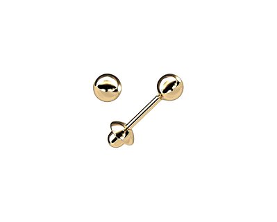 BRINCO BOLA INFANTIL OURO 18K 3MM AU29/1/40