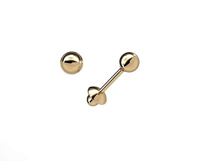 Brinco bola infantil em ouro 18k 3,5mm AU29/1/80