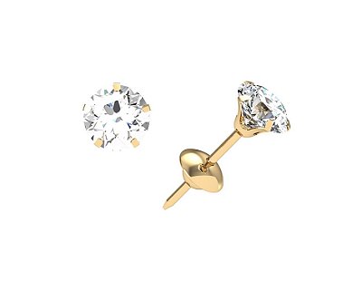 BRINCO INFANTIL OURO 18K COM ZIRCÔNIA 4,5mm AU29/1/70