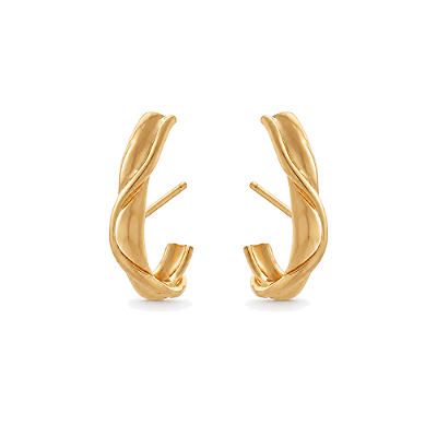 Brinco Ear Hook folheado a ouro 18k