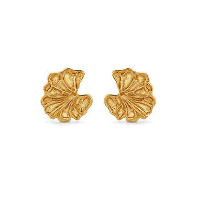 Brinco folha folheado a ouro 18k