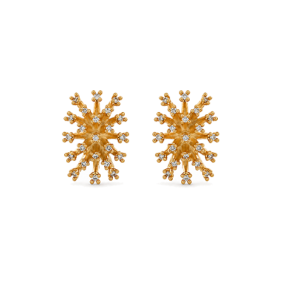 Brinco com zircônias folheado a ouro 18k