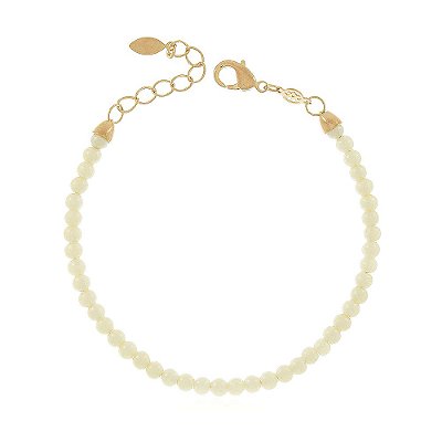 Pulseira pérola folheada a ouro 18k