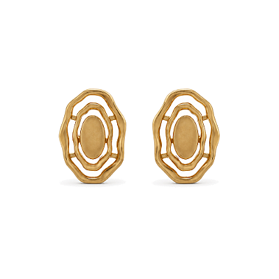Brinco orgânico folheado a ouro 18k