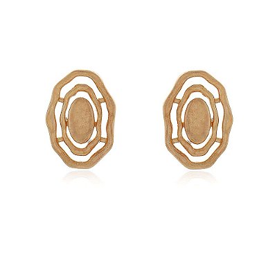 Brinco orgânico folheado a ouro 18k