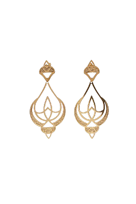 Brinco trabalhado folheado a ouro 18k