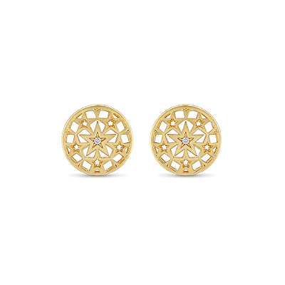 Brinco com zircônia folheado a ouro 18k