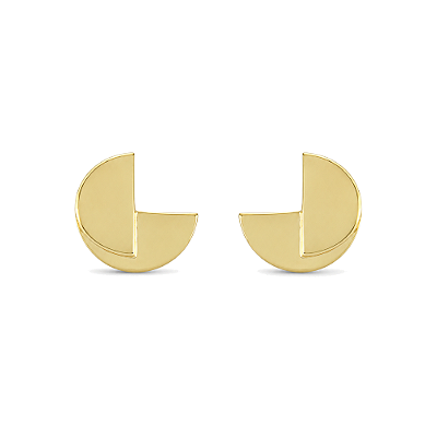 Brinco liso folheado a ouro 18k
