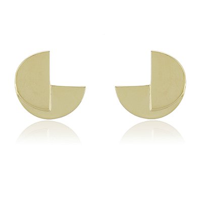 Brinco liso folheado a ouro 18k