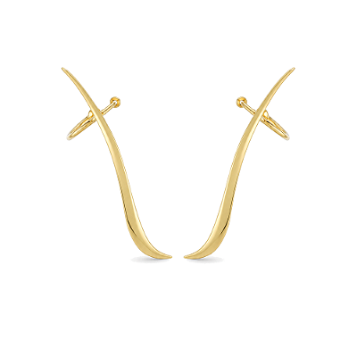 Brinco liso folheado a ouro 18k