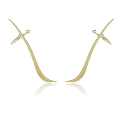 Brinco liso folheado a ouro 18k