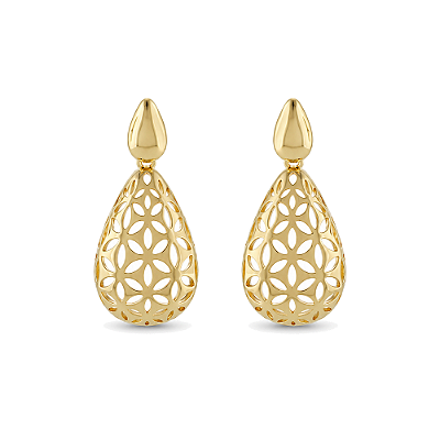 Brinco vazado folheado a ouro 18k